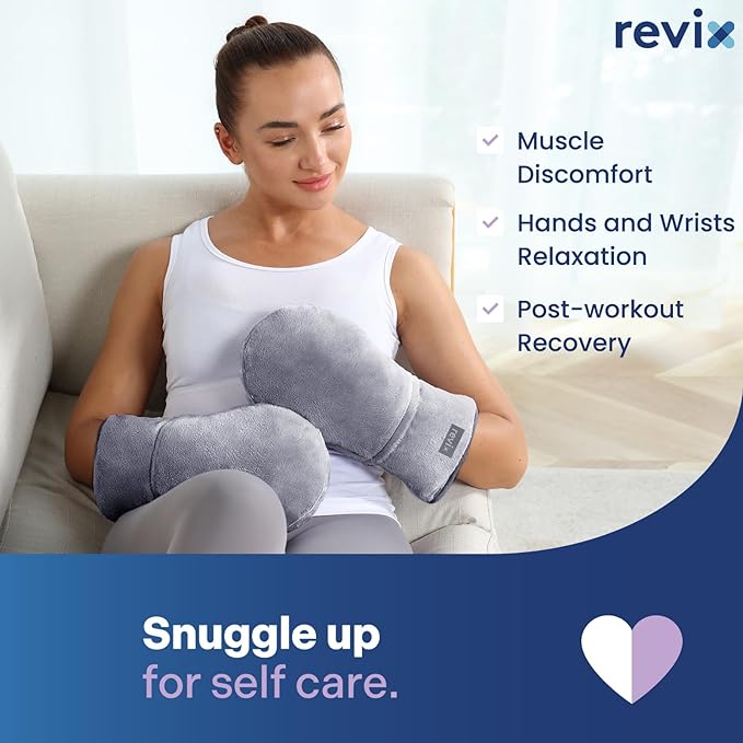 REVIX Heated Mitts for Hand Therapy, Microwavable Hand Warmer for Women and Men, Microwavable Therapy Mittens Unscented Hands Muff