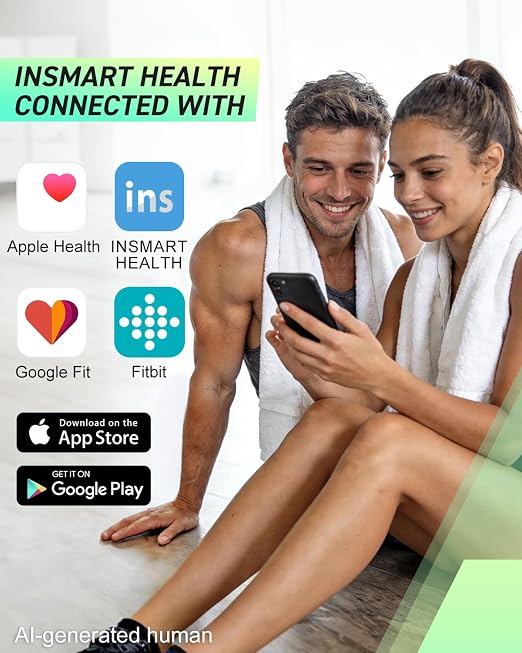 INSMART Smart Scale for Body Weight, Digital Bathroom Scale with BMI, Muscle Mass, Bluetooth Body Fat Scale,17 Body Composition Analyzer with Smart APP Sync Weight Scale, 400 lbs (White)