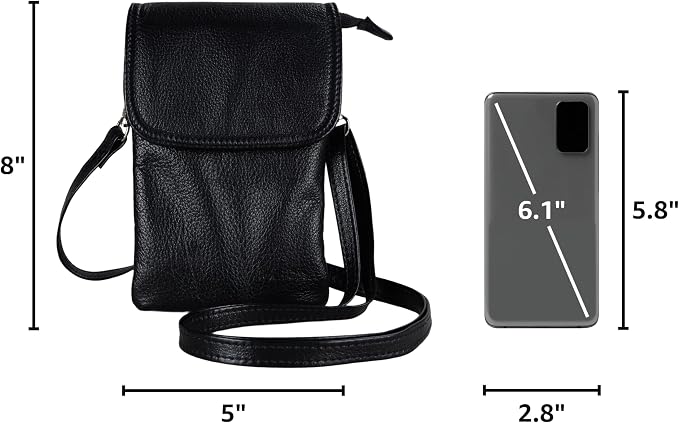 befen Genuine Leather Small Crossbody Bags for Women Cell Phone Travel Bag | Soft Real Leather, Adjustable Shoulder Strap, Card Slots, Compact Size, Daily Travel Shopping Outing Use, Phone Purse