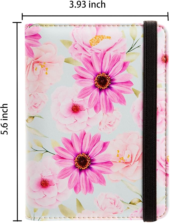 AIRMORS Pink Passport Holder Rfid Blocking,Cute Passport Cover Women Family Passport Book Holders Covers Wallets Travel Must Haves Cruise Ship Essentials(Flower)