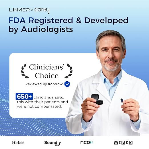LINNER-New Saturn OTC Hearing Aids for Senior, Rechargeable Hearing Amplifiers with Comfort Design, Discreet & Nearly Invisible In-Ear Device for Adult, Noise Cancellation for Aid & Assist