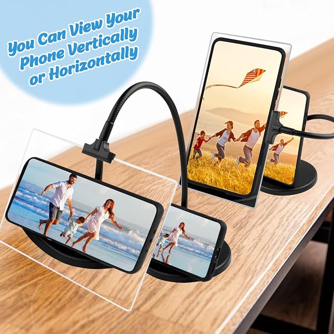 Magnifying Glass with Stand, 10" x 6" Large Page Magnifier, Flexible Gooseneck for Reading Small Print, Low Vision Aid for Seniors