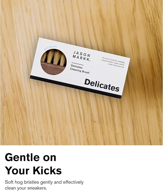 Jason Markk Delicates Shoe Cleaning Brush, Soft Bristles & Walnut Wood, Sneaker Care, Extra Gentle, Ideal for Footwear, Safe for Leather, Suede, Nubuck, Cotton, Knits