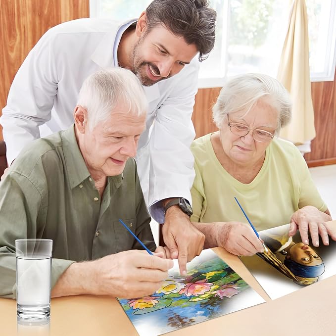 36Pcs Dementia Activities for Seniors,Reusable Water Coloring Set for Dementia Memories Activities, Adults Seniors Toys Games with Painting Brush Drawing Gifts (Famous Paintings of the World)