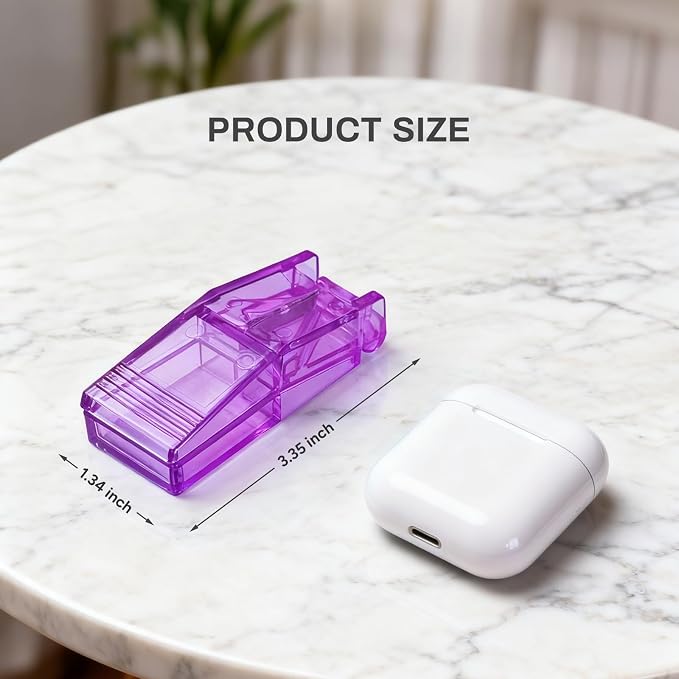 Ultrassist Pill Cutter and Splitter for Cutting Small or Large Pills, Accurate Medicine Splitter with Stainless Steel Blade, Transparent Vitamins Slicer Assorted Colors