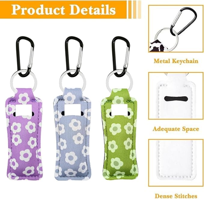 Chapstick Holder Key Chain Lipstick Holder Lip Balm Holder Keychain | Stocking Stuffers Gift, Compatible with Chapstick, Lip Balm and Lipstick, Bag Charm Accessories, Gifts for Women Friend