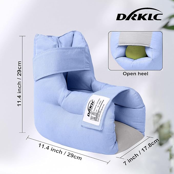 Heel Protector Cushion to Relieve Pressure from Sores and Ulcers, Adjustable Foot Pillow for Bedridden Patients Supplies, Ankle Pillow for Heel Pain Relief