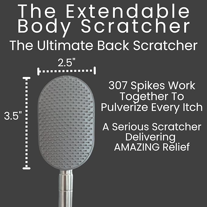 The Ultimate Extendable Back Scratcher, Scalp and Back Massager, & Exfoliator Gifts for Men and Women Double-Sided Itch Reliever, Expandable Scratch Large Surface, Delivers A Deep Soothing Scratch