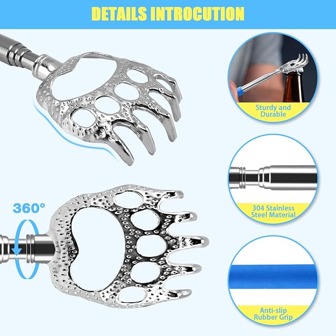 HOFASON 30 Pack Bear Claw Back Scratcher Christmas Stocking Stuffers Bulk | Fathers Day Dad Gifts for Men Adults Women, Thanksgiving White Elephant Gifts, Prizes Birthday Gift for Mom Dad Wife Husband
