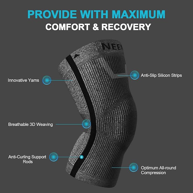 NEENCA Knee Sleeve – Knee Braces for Knee Pain, Joint Pain Relief, Swelling, Inflammation Relief, and Circulation, Knee Support for Women and Men