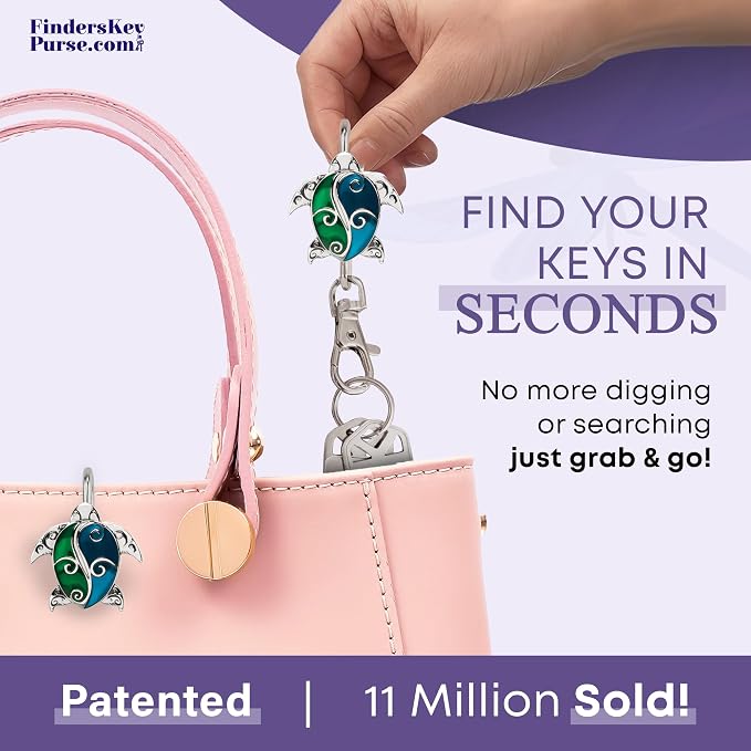 Women’s Bag Charm Key Finder, Car Keychain Hook, Cute Purse Organizer & Tote Bag Accessories, Gifts for Mom - Original