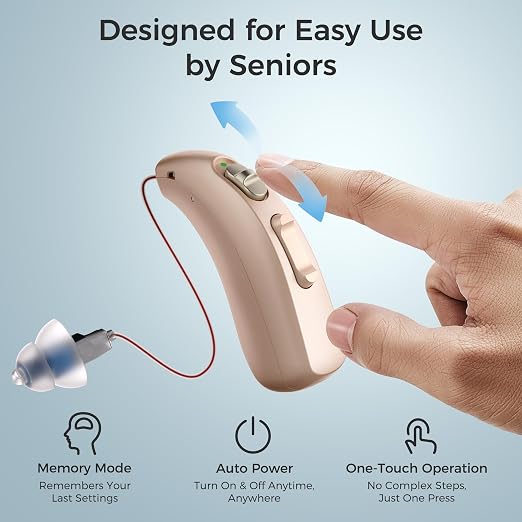 LINNER-Clarity Hearing Aids for Seniors, Rechargeable Hearing Amplifier with Noise Cancelling, OTC Hearing Aids Designed for Adults with Mild to Moderate Hearing Loss (Black)