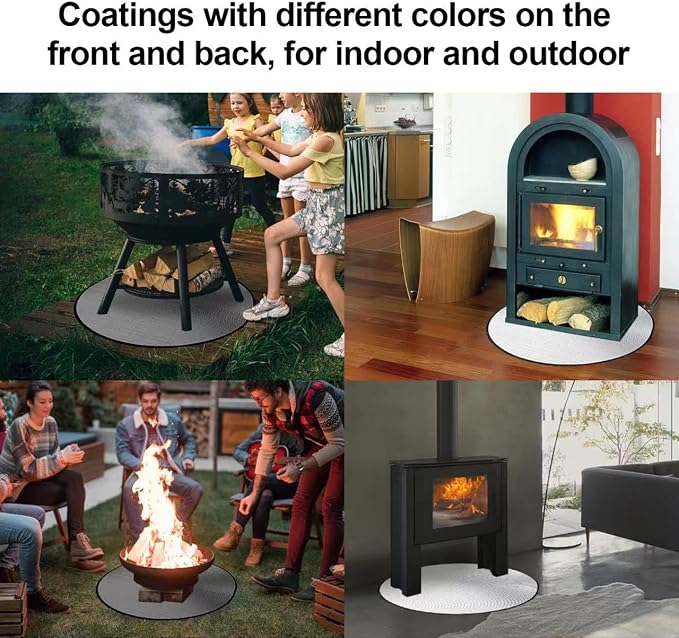 UBeesize 38" Grill Mat for Outdoor Grill, 3in1 Under Grill Mat, Fire Pit Mat & Fire Blanket, Waterproof, Oil Resistant, Reusable, Heat Resistant Up to 2000°F, Used for Fireplace and Outdoor.