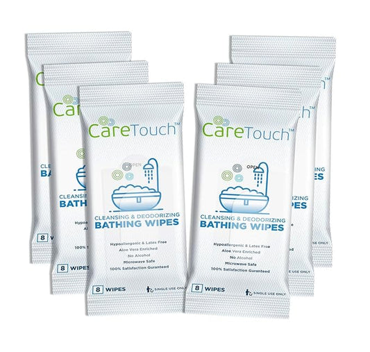 Body Wipes for Adults | No Rinse, Cleansing Shower Wipes | Disposable Bathing Wipes - Great for Camping, Gym and Travel (48 Bath Wipes)