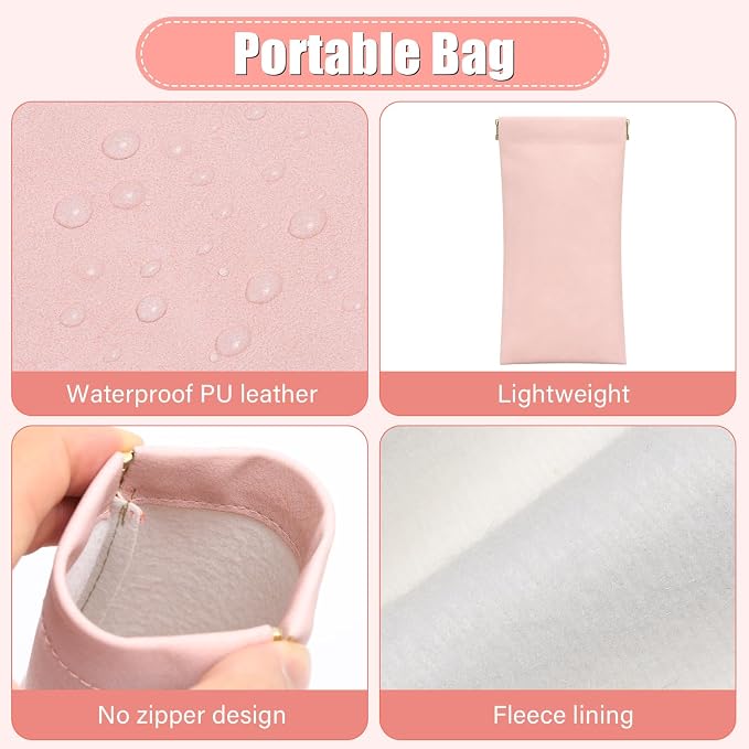 Sightor Sunglass Case, 2 Pcs Soft Eyeglass Cases for Women Portable Squeeze Top Leather Glasses Pouch