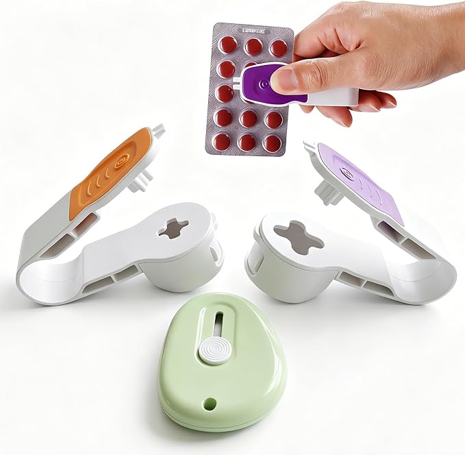 Pill Extractor Tool, Blister Pack Opener, No Touch Pill Remover for Elderly,