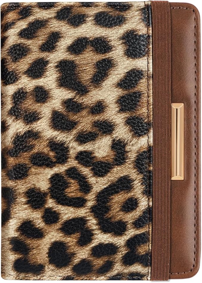 Coco Rossi Passport Holder for Travel Women Slim RFID Passport Cover Wallet | Leopard Travel Essentials, Passport Book Holders, Passport Wallet Case, PU Leather, Cute, Thin, Spliced Design, Cheetah Print