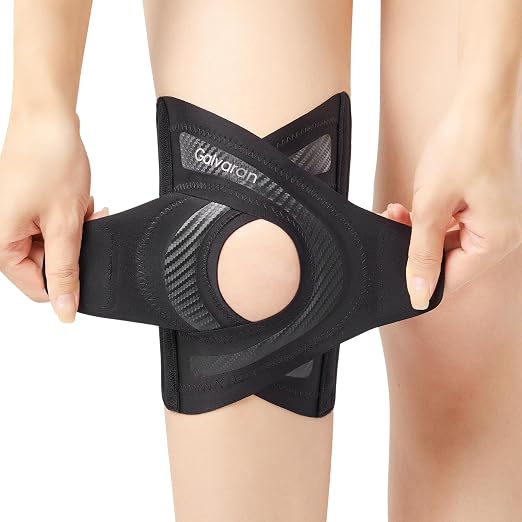 Galvaran Knee Brace for Women & Men, Relief Recovery Meniscus Tear, Arthritis Pain, ACL & MCL, Knee with Side Stabilizers，Adjustable Knee Support (Black, X-Large)