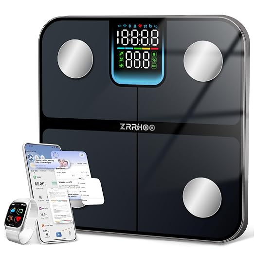Smart Scale for Body Weight, Weight Scale for BMI, Body Fat, Muscle Mass,Bathroom Scale with 7-in-1 Display， 25 Body Composition Bluetooth Weight Scale for Health Monitoring with APP, 400lb