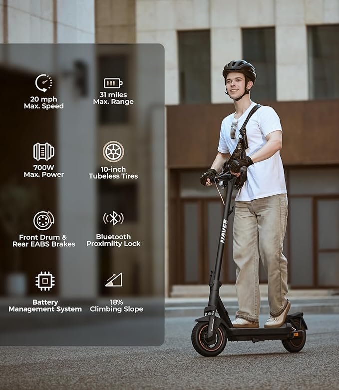 NAVEE GT3/ST3 Series Electric Scooter, 20/25 MPH Top Speed, 47/38/30 Miles Max Range, 1000W/1350W Motor with Dual Suspension, 10" Tires All Terrain, Heavy Duty, Foldable for Adults Teens (UL2272)