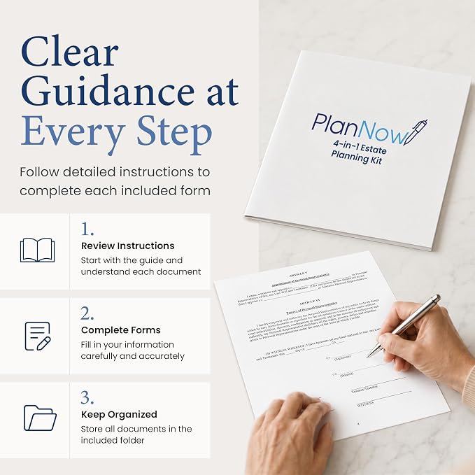 Estate Planning Kit with Last Will, POA, Living Will and Medical POA