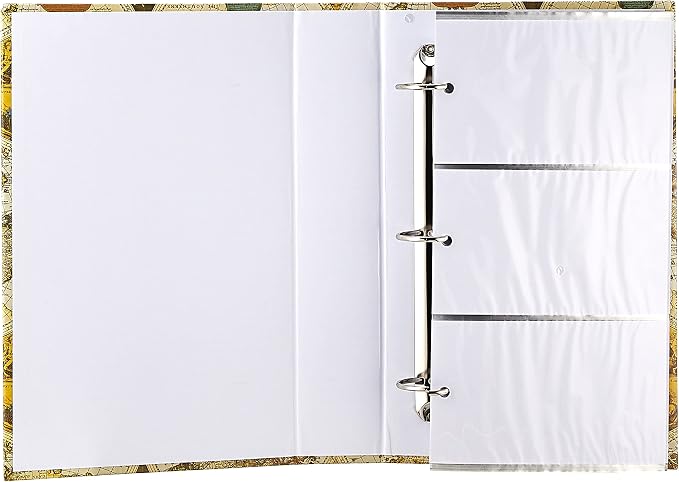 3-Ring Photo Album 504 Pockets Hold 4x6 Photos, Ancient World Map Design