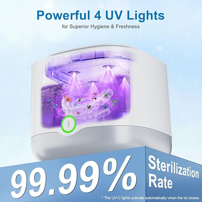 Ultrasonic Retainer Cleaner, 45kHz Retainer Cleaner Machine 4000mAh for Denture, Night Guard, Mouth Guard, Aligner, Brace 24W Dental Cleaning Pod with 4 UV Lights, 200ml Multiple Cleaning Modes