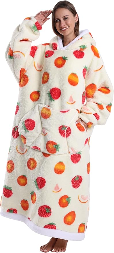 Blanket Hoodie, Long Hooded Blanket Sweatshirt as Birthday Gifts for Women Men, Long Wearable Blanket for Women Men.