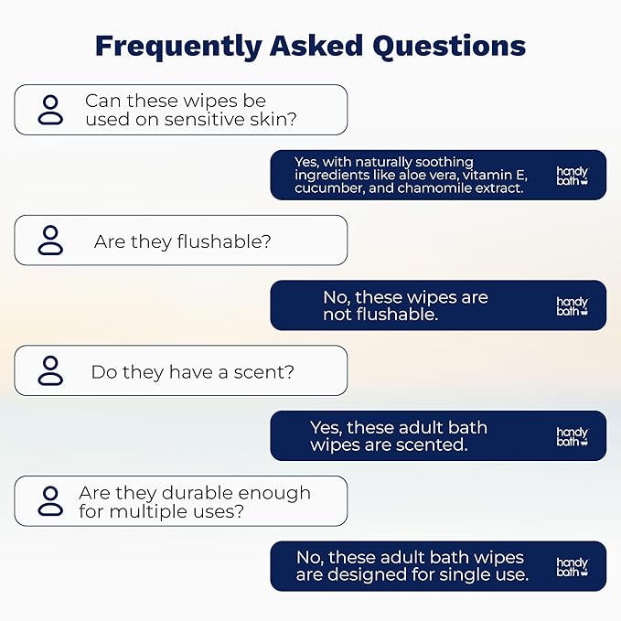 Wipes for Adult - Extra Large WashCloth, Scented, Rinse-Free - Soft, Gentle for Sensitive Skin, Senior, Post-Surgery and Travel Hygiene, 3-Pack