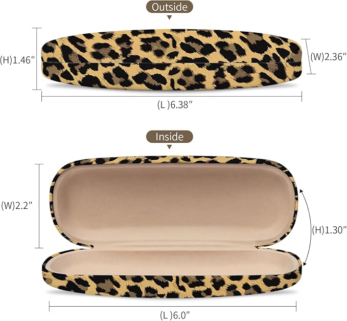 Glasses Case Hard Shell, Leather Protective Case for Sunglasses with Cleaning Cloth, Cute Eyeglass Cases for Women