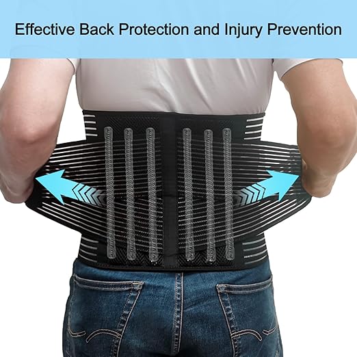 TESETON Back Brace for Women Men Lower Back Pain, Back Support Belt Relief Pain from Herniated Disc, Sciatica, Scoliosis and more, Lumbar Support Belt with 8 reinforced Bones 02 Black-XXL