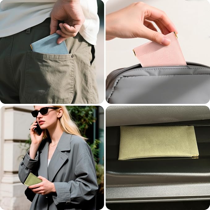 3 pack leather eyewear case PU soft sunglasses bag squeeze top portable lightweight eyewear case for men and women