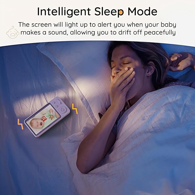 BOIFUN 2K HD Baby Monitor with Smartphone App, Wi-Fi Cameras,5-inch Display, Camera and Audio, Motion Tracking, Encrypted Connection, Night Vision, Long-Range 2-Way Talk, Temp Sensor
