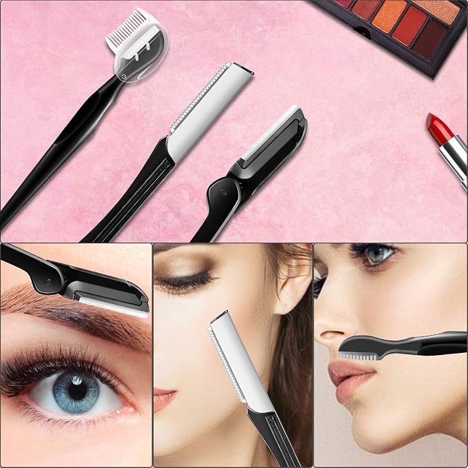 Eyebrow Kit, Multipurpose Exfoliating Dermaplaning Tool Face kits | ZTRHYOO Eyebrow Razor Eyebrow Tool Kit for Women Girl, Men for Eyebrow Grooming Set (9 in 1)