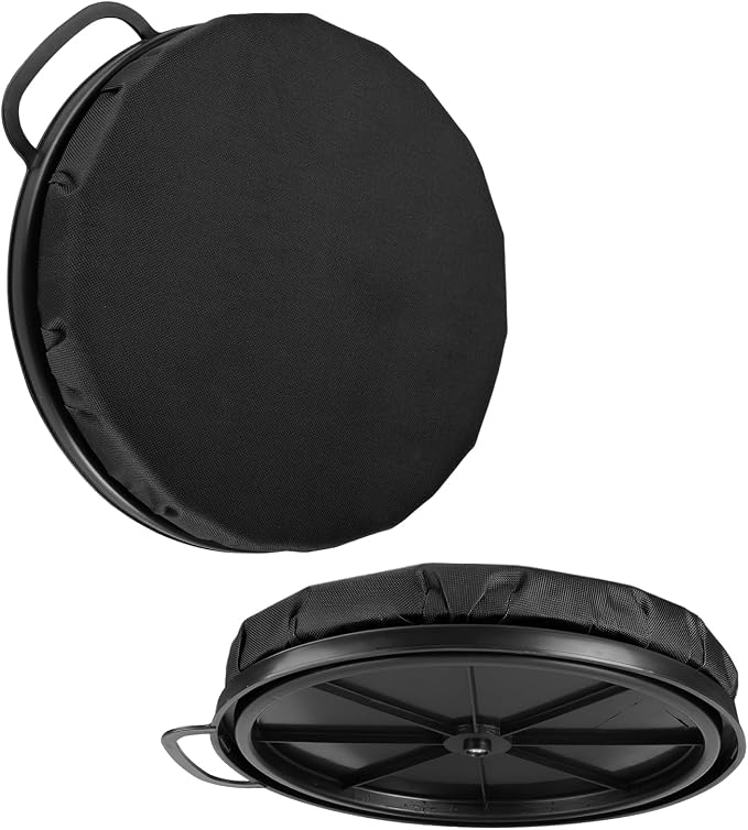 360-Degree Swivel Bucket Seat Lid 5 Gallon Bucket Seat Cushion, Black Foam Padded Buskets Seats Lid for Fishing Hunting