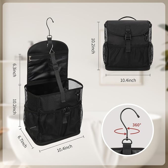 Ethereal Hanging Mesh Shower Caddy Portable for College Dorm Room Essentials, Large Capacity Shower Bag for Guys/Girls, for Beach, Swimming, Gym