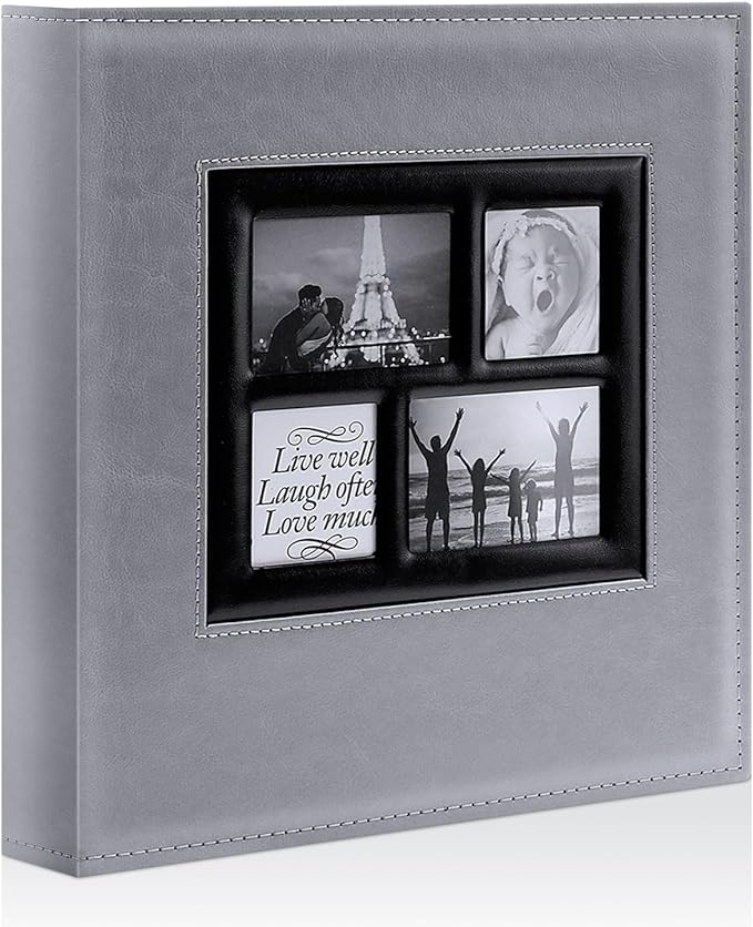 Ywlake Photo Album 4x6 1000 Pockets, Extra Large Capacity Family Wedding Picture Albums Holds 1000 Horizontal Vertical Photos Grey