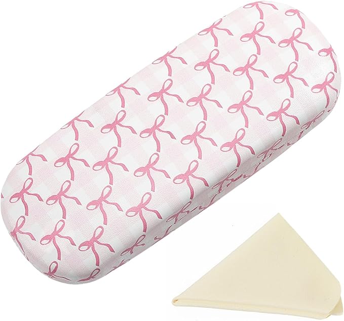 MoKo Hard Shell Eye Glasses Case, PU Leather Eyeglasses Cases with Cloth