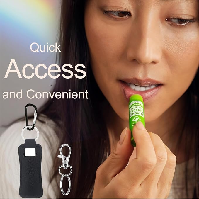 Chapstick Holder Key Chain Lipstick Holder Lip Balm Holder Keychain | Stocking Stuffers Gift, Compatible with Chapstick, Lip Balm and Lipstick, Bag Charm Accessories, Gifts for Women Friend