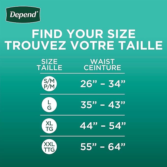 Depend FIT-Flex Incontinence Underwear for Men, Maximum Absorbency, Disposable, Extra-Large, Grey, 15 Count (Pack of 4)