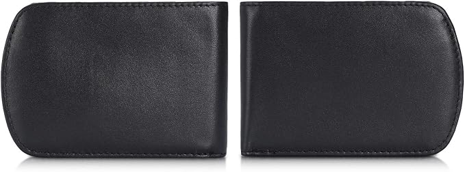Polare Slim Curve Front Pocket RFID Blocking Italian Real Leather Bifold Wallet for Men (Black)