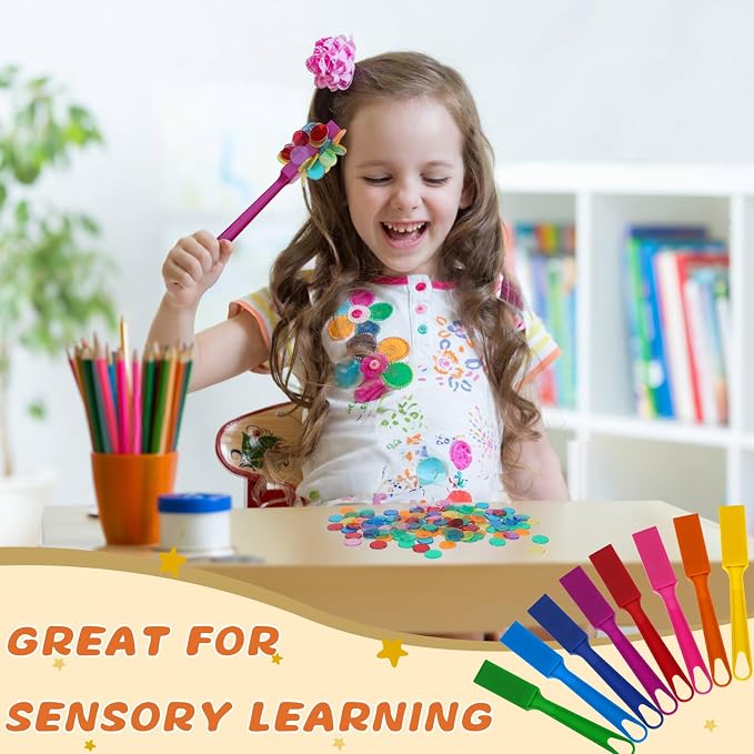 SAYAYA 8 PCS Magnetic Bingo Wand and Chips 7.87 inches Multi Colors Magnetic Wand with 400 PCS Bingo Chips for Counting Science Learning Family Game Night Activities