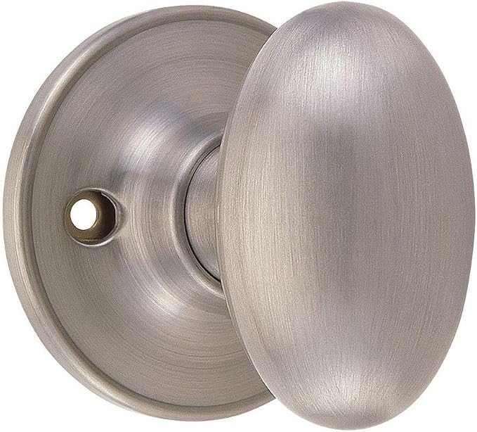 Design House Egg Dummy Door Knob, One-Sided Non-Turning Decorative Door Knob for Closet and French Doors, Satin Nickel, 750620 | Surface, Traditional, Brass, Hardware, 750620
