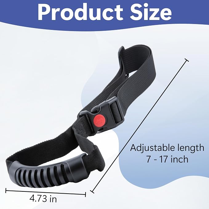 ecocstm Car Adjustable Grab Handles, Car Handle Strap Assist for Elderly | Car Door Handle, Safety Handle Portable Vehicle Support Grab Bar for Trucks, SUVs, Vans, Cars and ATVs (Black)