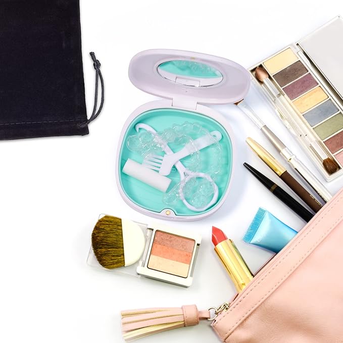 Doboli Slim Aligner Case with Vent Holes, Compatible with Invisalign, Mouth Guard Essentials, Cute Retainer Case with Removal Tool and Brush, Travel Ready