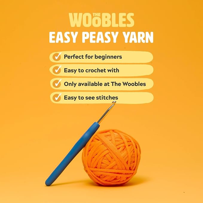 The Woobles Amigurumi Crochet Kit for Beginners (Fred the Dinosaur) | As seen on Shark Tank, Kit includes: Easy Peasy Yarn, pre-started piece, hook, safety eyes, stuffing, video tutorials