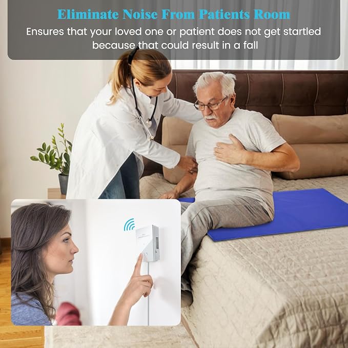 Briidea Bed Alarms and Fall Prevention for Elderly with 20'' * 28'' Weight Sensing Bed Pad (Wireless Alarm Included), Adjustable Volume and Long Range Alert for Home Safety