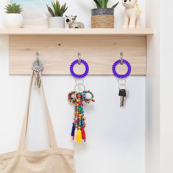 Spiral Coil Keychain, Anti-lost Key Chain Holder Lanyard Cord for Sauna Outdoor Sports and Gym Pool