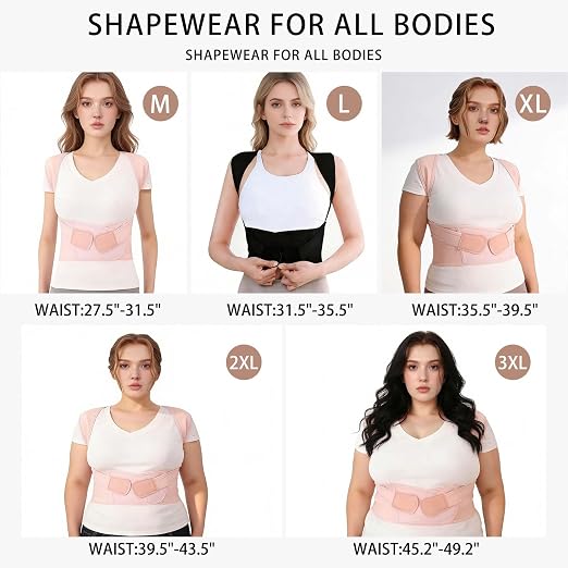 Back Brace Posture Corrector for Women and Men Full Support for Posture Correction & Scoliosis Hunchback Corrector de Postura para Hombre y Mujer Upper Thoracic Back Straightener Pink, Large