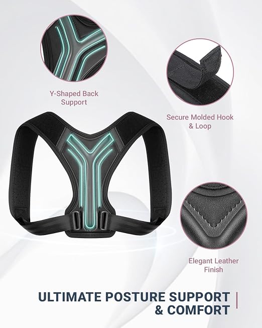 FOR OFFICE WOMEN: Y-Shaped Back Posture Corrector for Women Under Clothes, Adjustable Posture Brace for Commuting and Desk Work, Refine Your Professional Silhouette